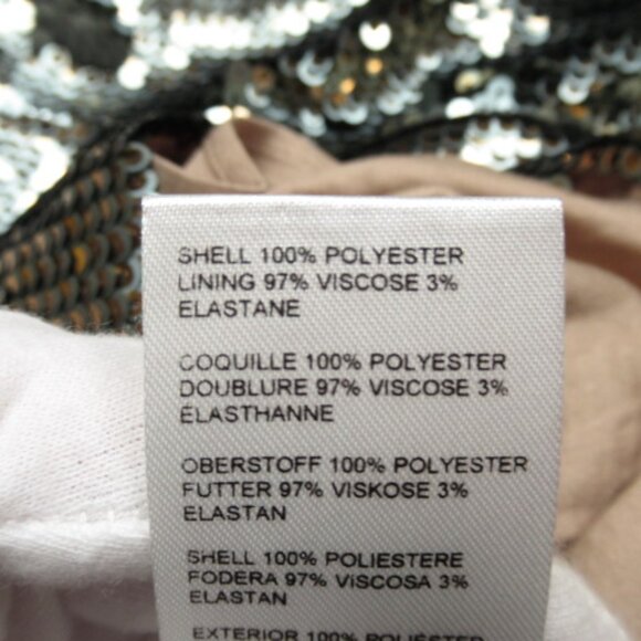 Anthropologie Maeve One-Shoulder Sequin Mini Dress Gold Size 2 - Picture 12 of 14